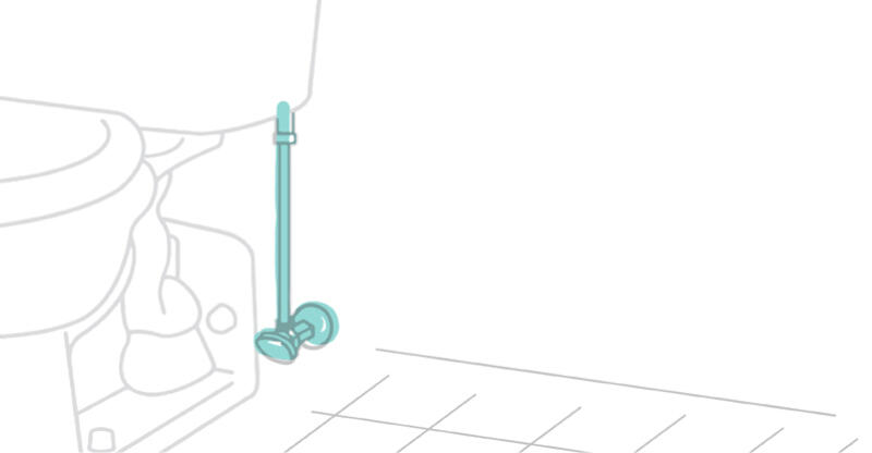 Illustration of toilet supply line