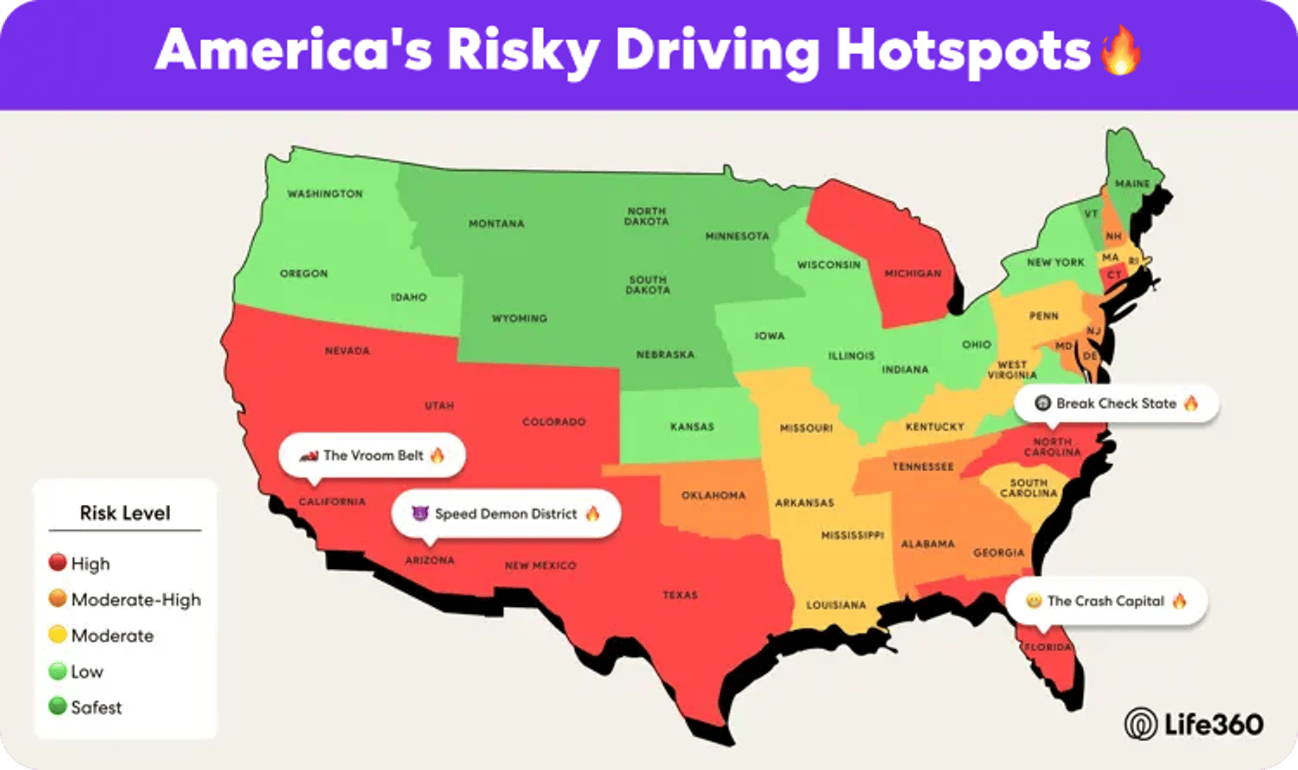 Life360 Risky Driving Map